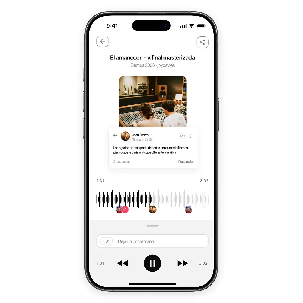 Comentarios con marca de tiempo dentro de un audio